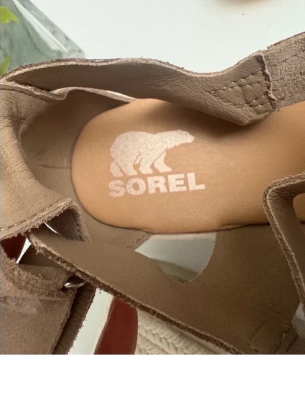 Sorel Cameron Taupe Multi-Strap Espadrille Wedge Sandals Sz 11